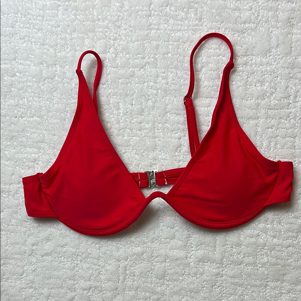 Romwe Red Women's Triangle Bra Swim Top with Light Padding and Underwire M